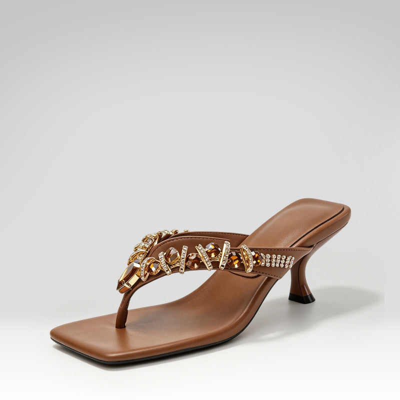 Rhinestone Stiletto Flip-flops