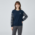 Stylish Patchwork Plaid Sweatshirt