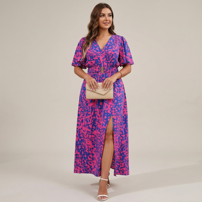 Printed Waist-cinching Dress