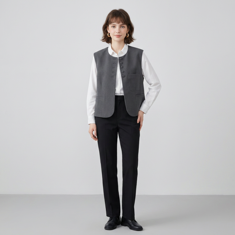 Solid Color Vest Short Jacket