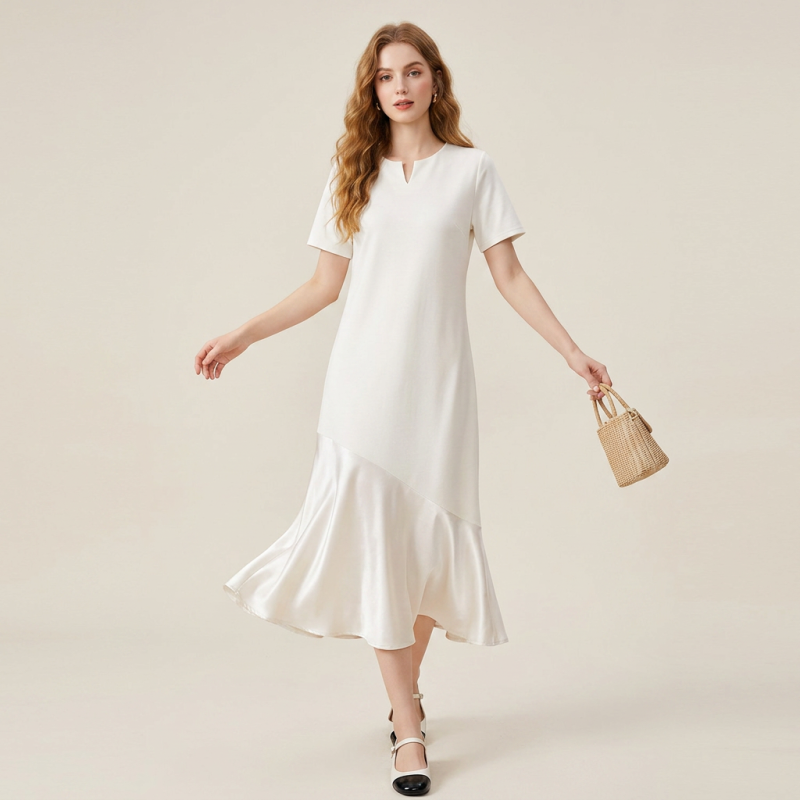 Loose-fitting Patchwork Dress