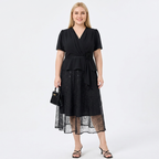 V-neck Lace-trimmed Dress