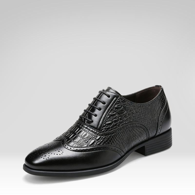 Crocodile-patterned Leather Shoes