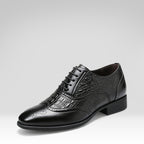 Crocodile-patterned Leather Shoes