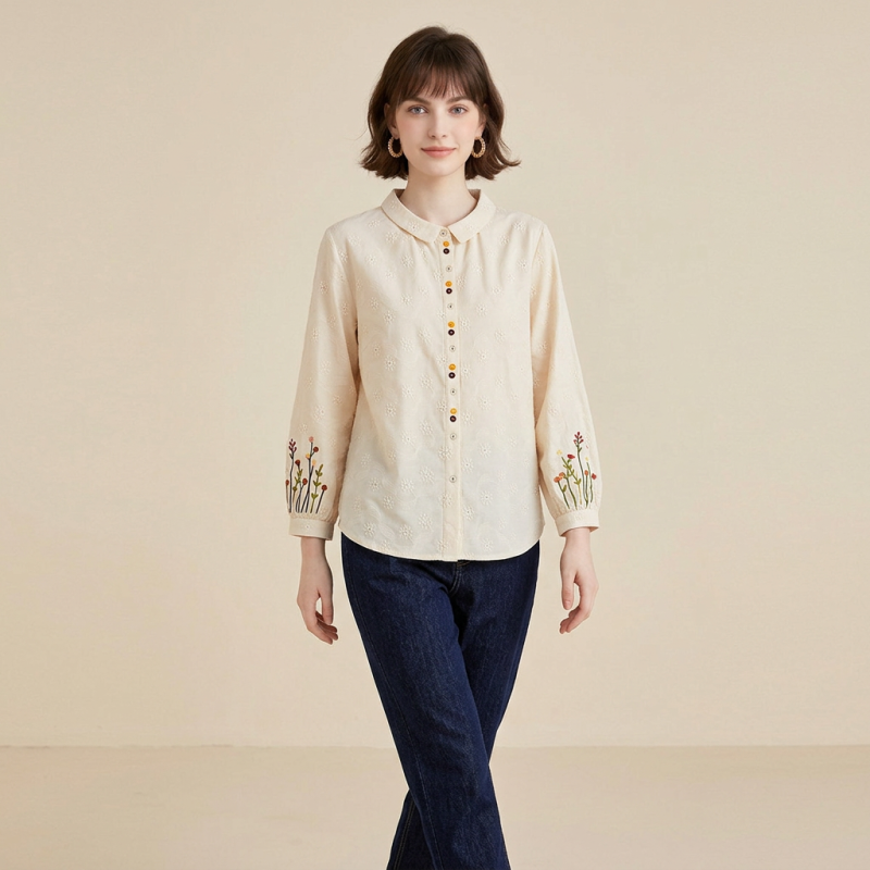 Loose Embroidered Shirt