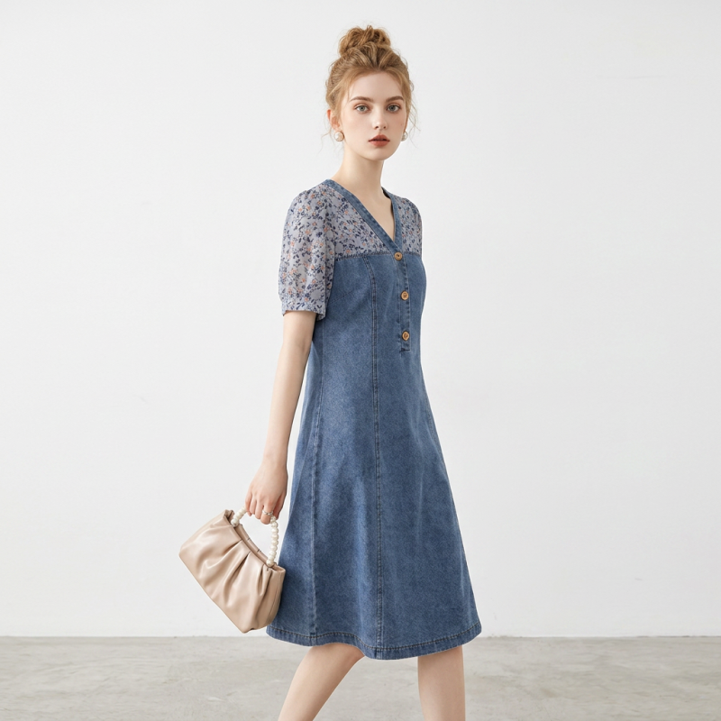 Printed Patchwork Dress