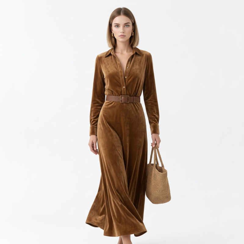 Elegant Fitted Shirt Dress