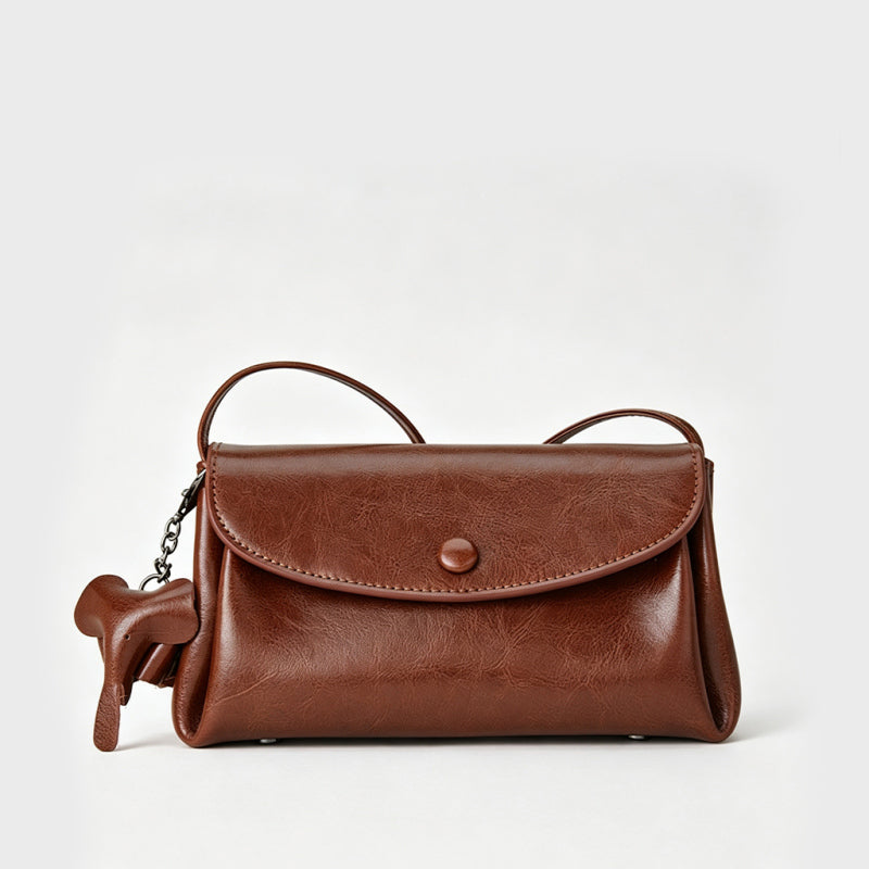Oil-waxed Leather Crossbody Bag