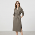 V-neck Fitted Waist Dress