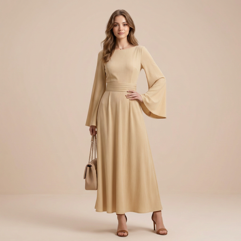 Elegant Long-sleeved Dress