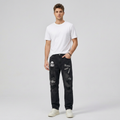 Ripped Straight Leg Jeans