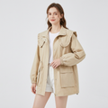 Stylish Lace-collar Trench Coat