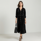 Retro Long-sleeved Shirt Dress