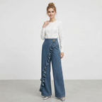 Retro Irregular Denim Pants