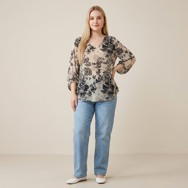 Retro Printed Blouse