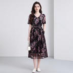 V-neck Printed Dress