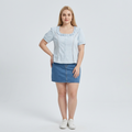 Square Neck Short-sleeved Top