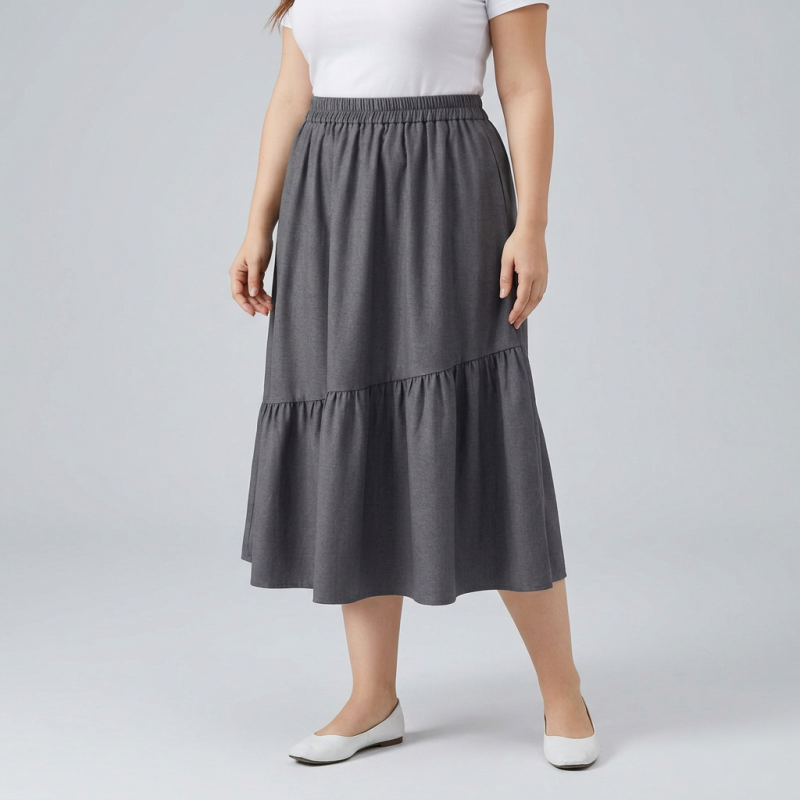 Loose-fitting Midi Skirt