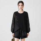 Patchwork Faux Two-piece Top