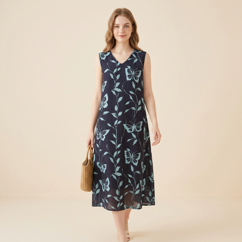 Retro Print Dress