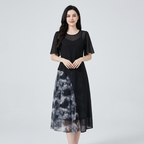 Ink-wash Print Dress