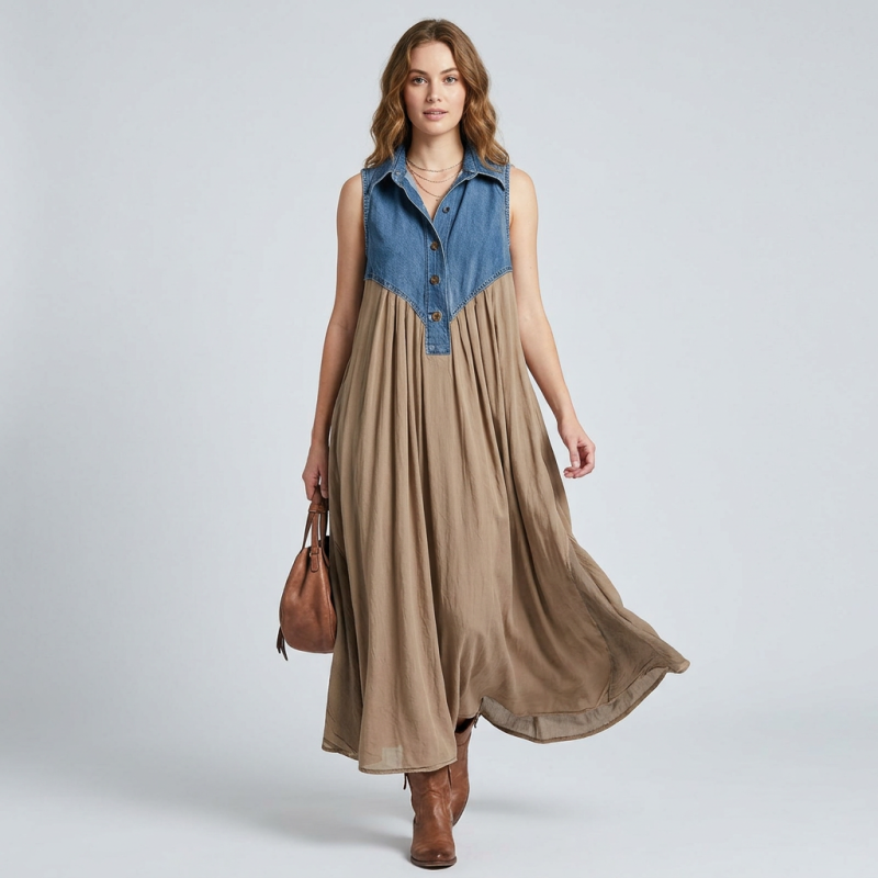 Denim Patchwork Dress