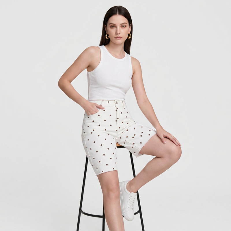 Elastic Slimming Mid-length Shorts