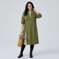 Polo Collar Faux Two-piece Dress