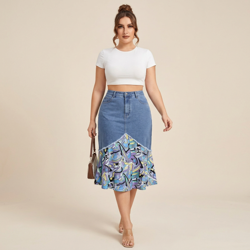 Patchwork Bodycon Skirt