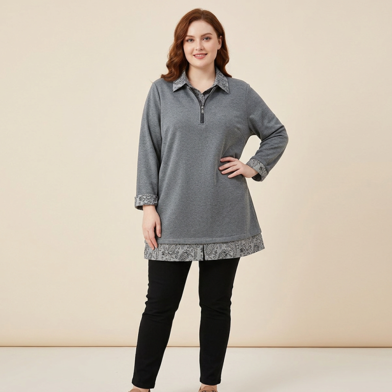Casual Faux Two-piece Hoodie