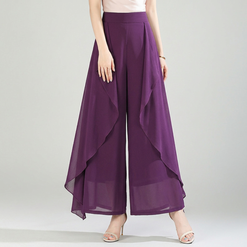 Flowy High-waisted Casual Pants