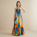 Resort-style Halter Neck Maxi Dress