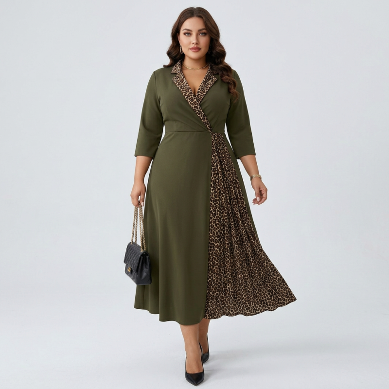 Leopard Print Collared Dress