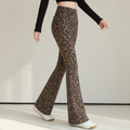 Leopard Print Flared Shark Pants