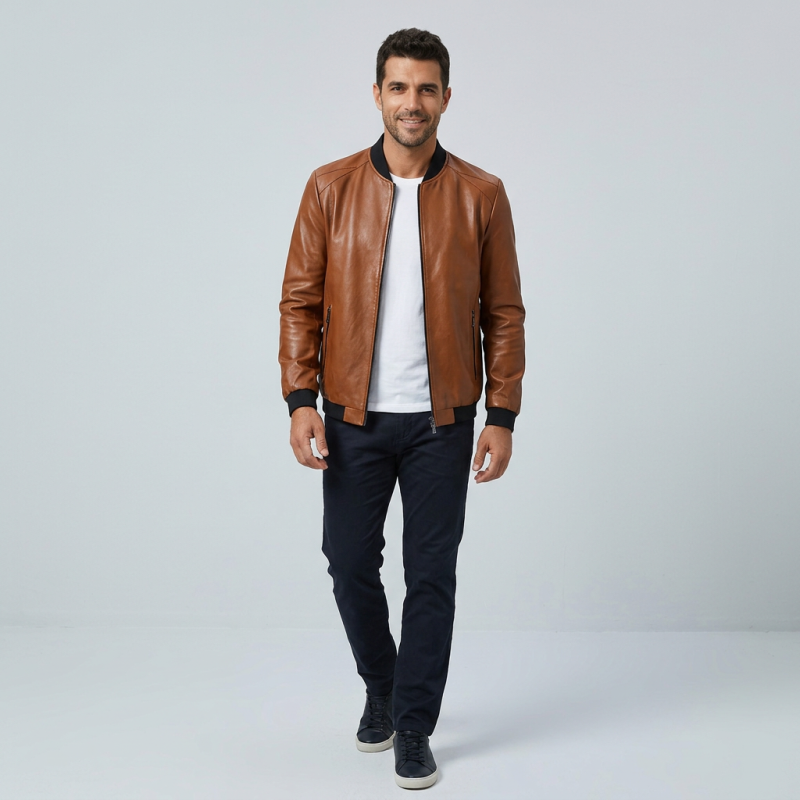 Spring And Autumn Leather Jacket