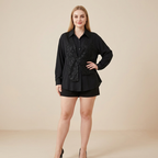 Sequined Faux Two-piece Shirt