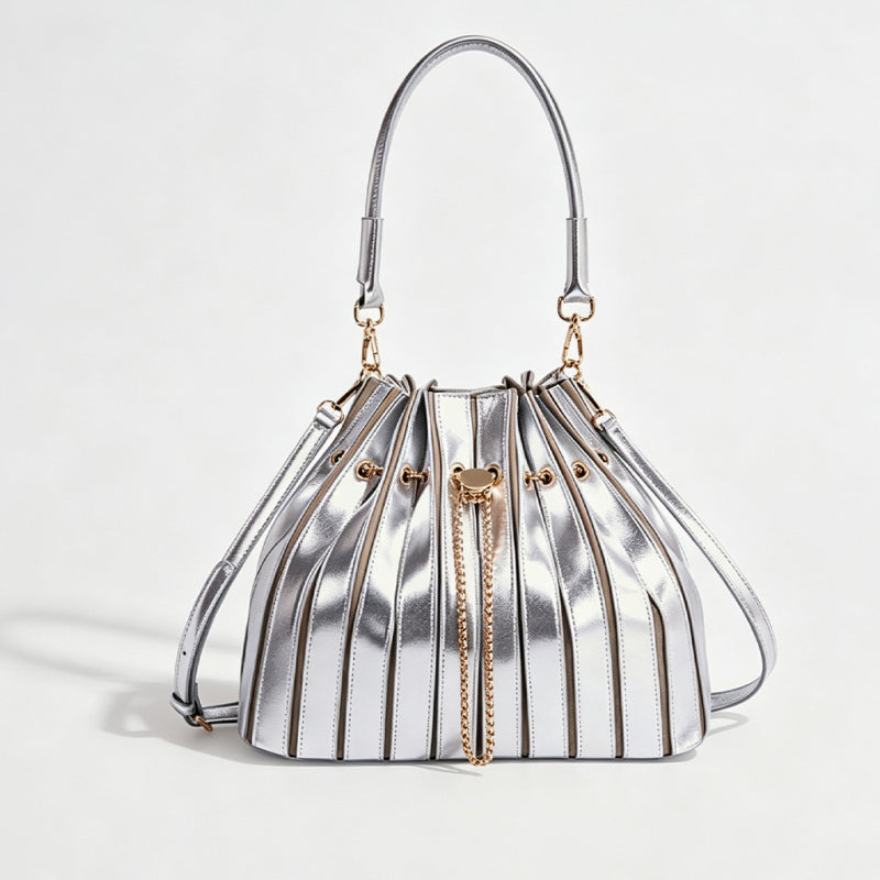 Chain Drawstring Bucket Bag
