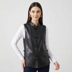 Leather Vest With Chinese Knot Buttons