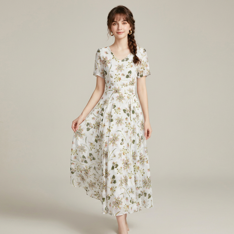 Slimming Floral Maxi Dress