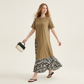 Loose-fitting Patchwork Dress