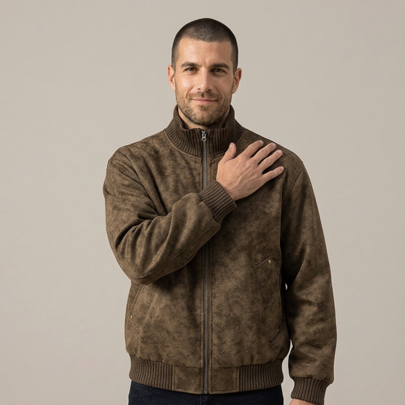 Retro Pu Leather Stand-up Collar Jacket