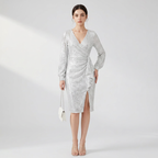 Bodycon Sequined Dress With Slit At The Hip