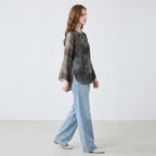 Tie-dye Gradient Sheer Shirt