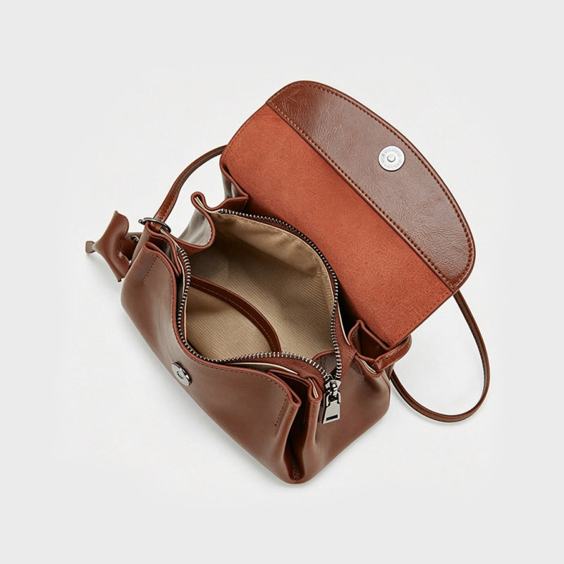 Oil-waxed Leather Crossbody Bag