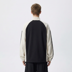 Stand-up Collar Color-blocked Zip-up Sweatshirt