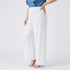 Straight-leg Casual Pants With Ruffled Trim