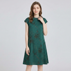 Round Neck Printed Short Dress