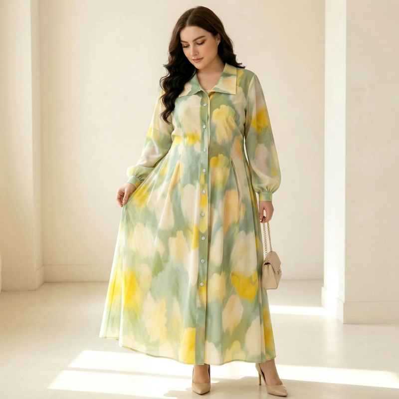 Printed Midi Dress