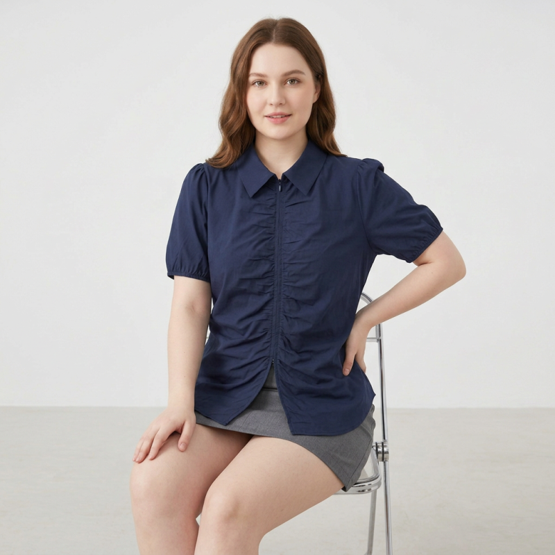Puff Sleeve Ruffled Shirt