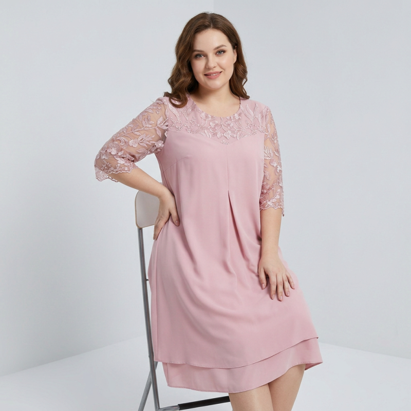 Casual Chiffon Patchwork Dress
